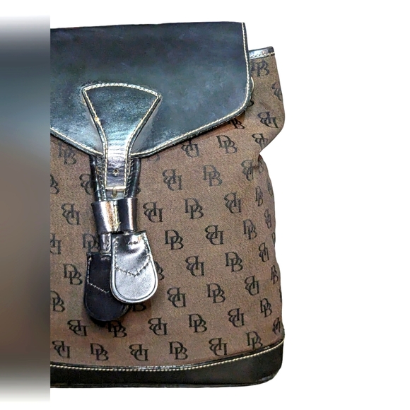 Dooney & Bourke DB Signature Canvas and Leather Backpack - Picture 9 of 15